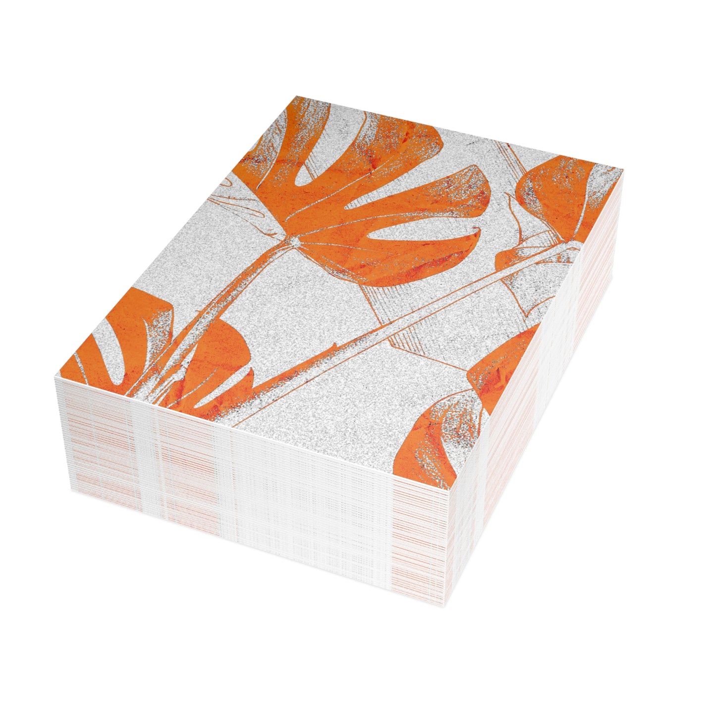 Monstera Leaf Tangerine Postcards