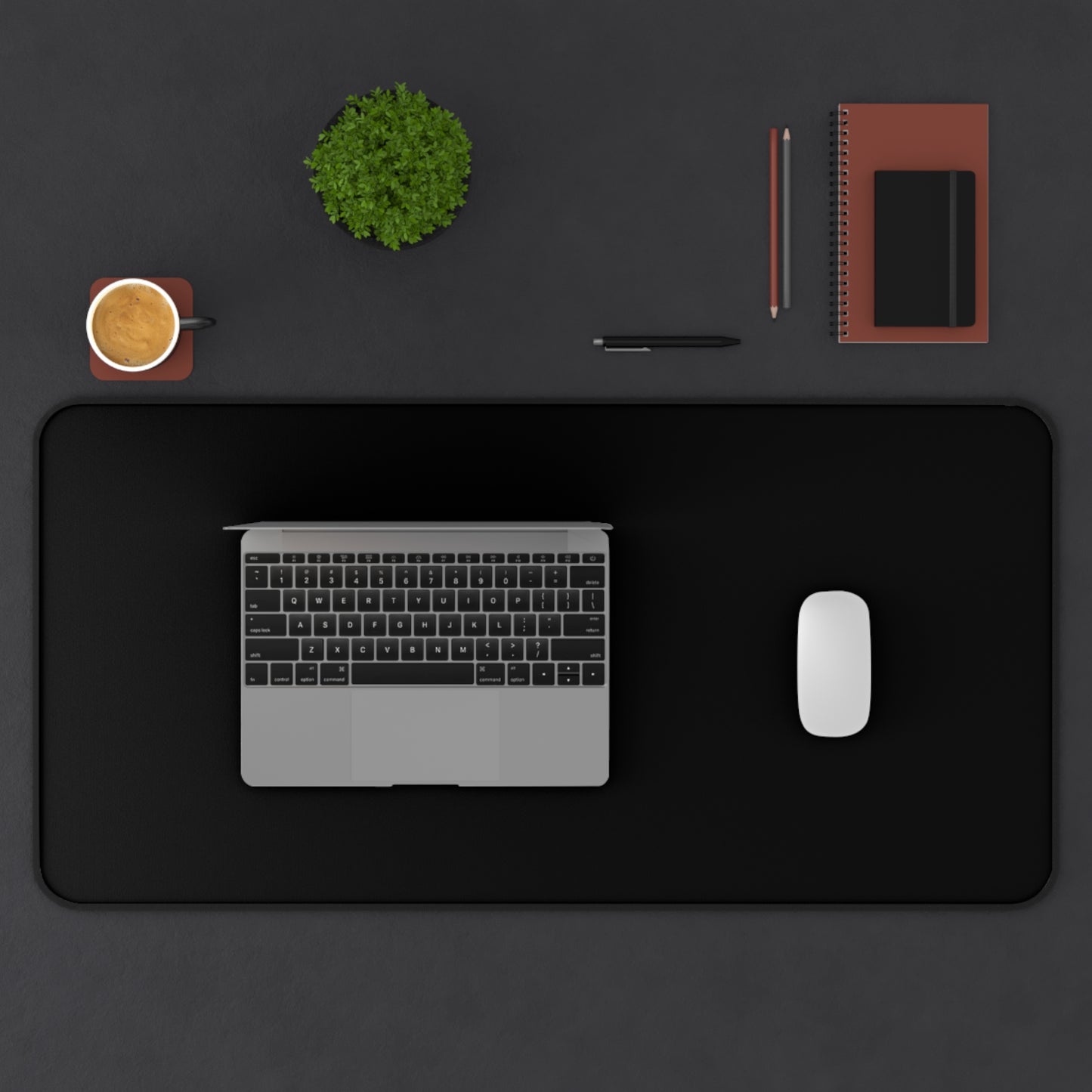 Black Desk Mat Color Coordinated Collection (12x18, 12x22, 16x32)
