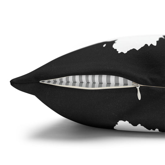 Wild and Free Butterfly Black Canvas Pillow Cover 20x20