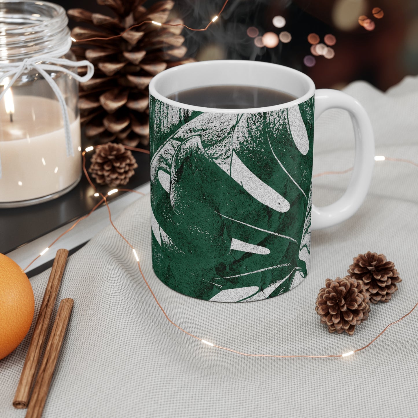 Monstera Leaf Green Mug