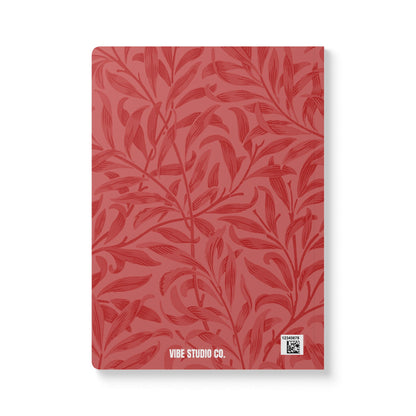Red Autumns Leaves A5 Lined Journal Minimal Botanical Notebook | Coordinated Collection