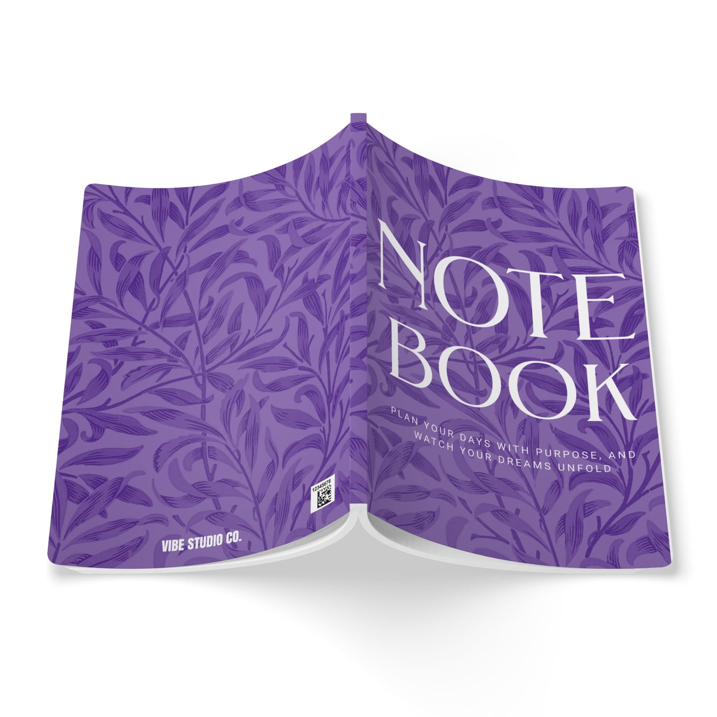 Purple Leaves A5 Lined Journal Minimal Botanical Notebook | Coordinated Collection