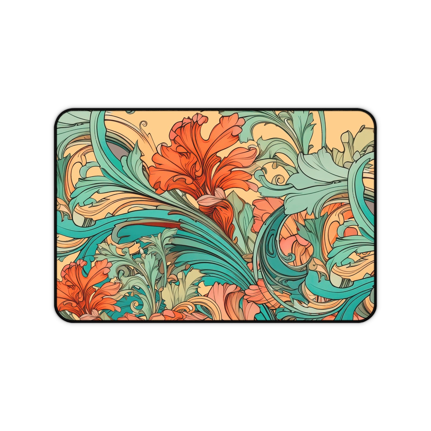 Coral Flourish Desk Mat Extended Mouse Pad (12x18, 12x22, 16x32)