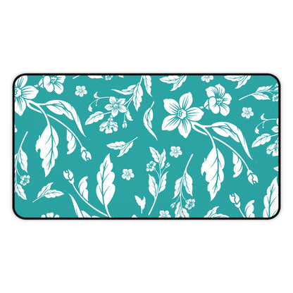 Deep Aqua Floral Desk Pad (12x18, 12x22 or 16x32)
