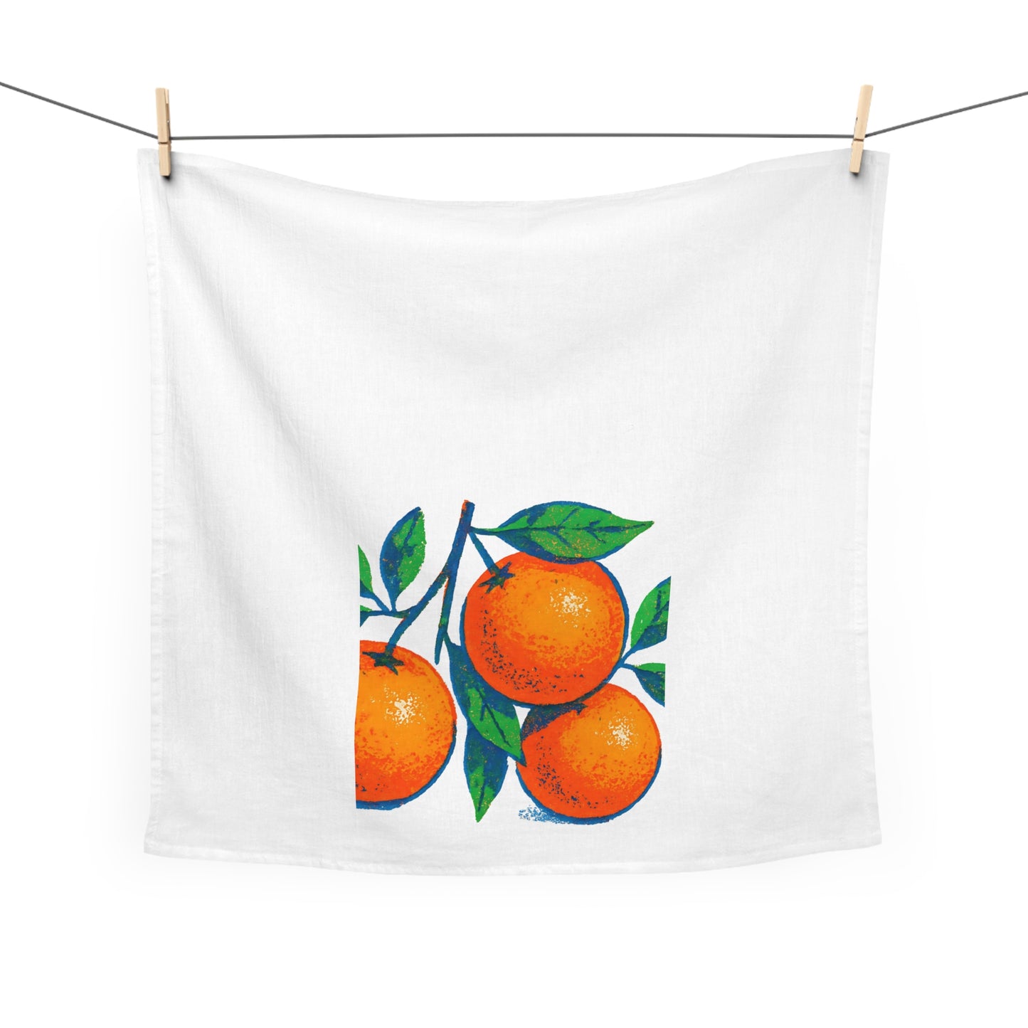 Orange Kitchen Tea Towel Cotton Dish Towel Citrus Fruit Design Decorative Towel