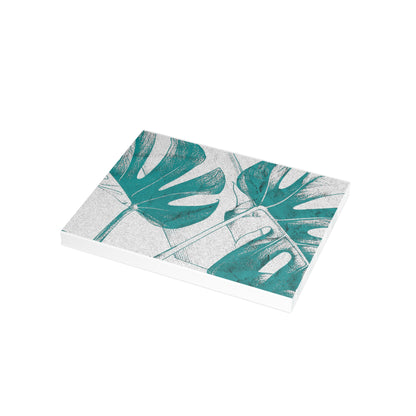 Monstera Leaf Deep Aqua Postcards