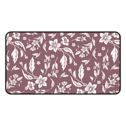 Mauve Floral Desk Pad (12x18, 12x22 or 16x32)