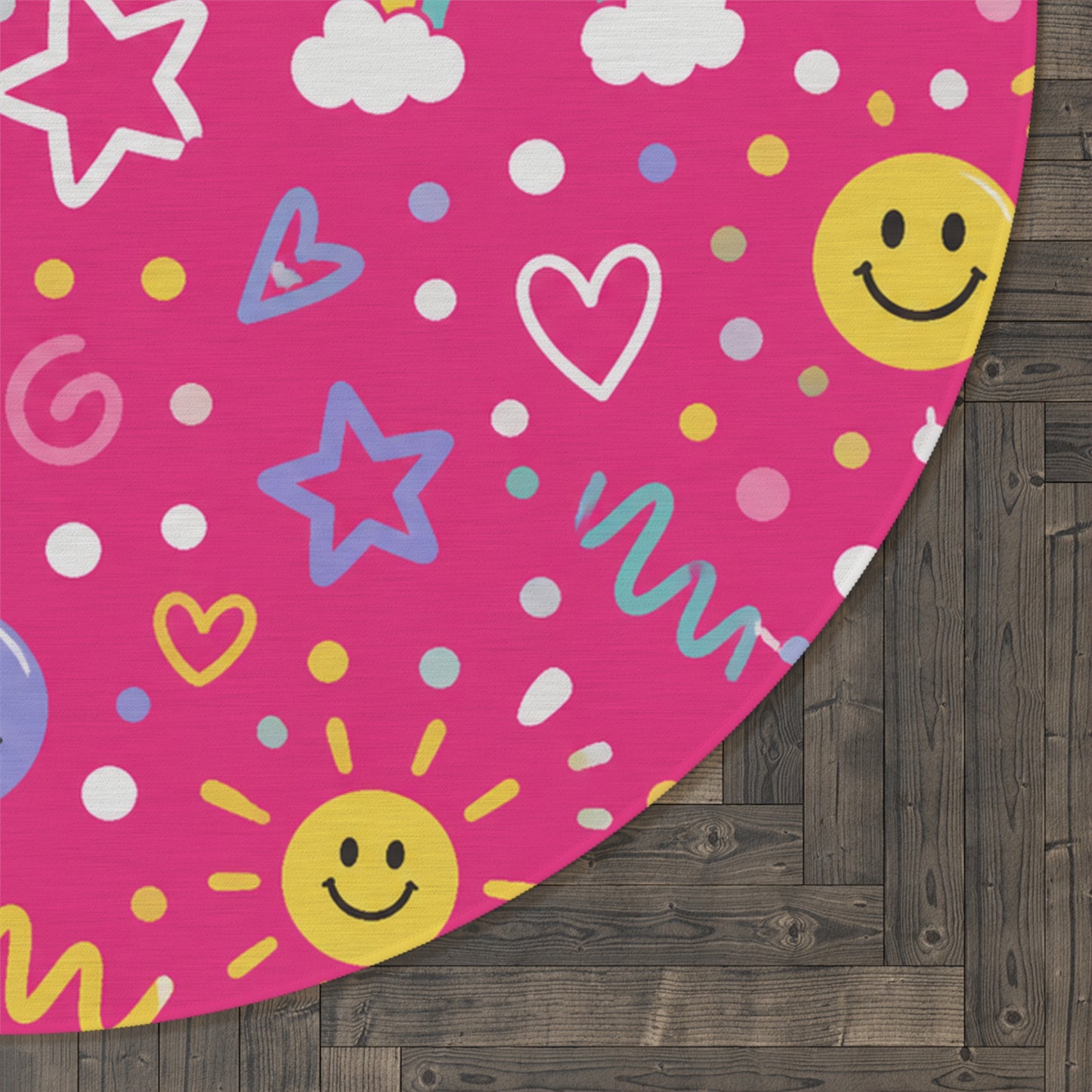 Pink Pop Round Rug 60 Inch Pink Area Rug