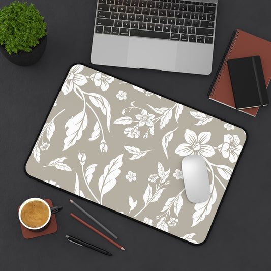 Warm Stone Floral Desk Pad (12x18, 12x22 or 16x32)