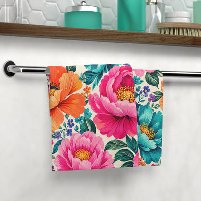 Dreamy Floral Face Towel Painterly Floral Bathroom Towel