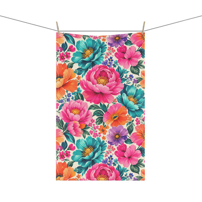 Dreamy Floral Cotton Twill Tea Towel 18 x 30 Floral Kitchen Towel