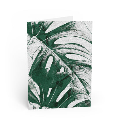 Monstera Leaf Green Note Card