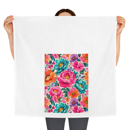 Dreamy Floral Cotton Tea Towel 28 x 28 Floral Kitchen Towel