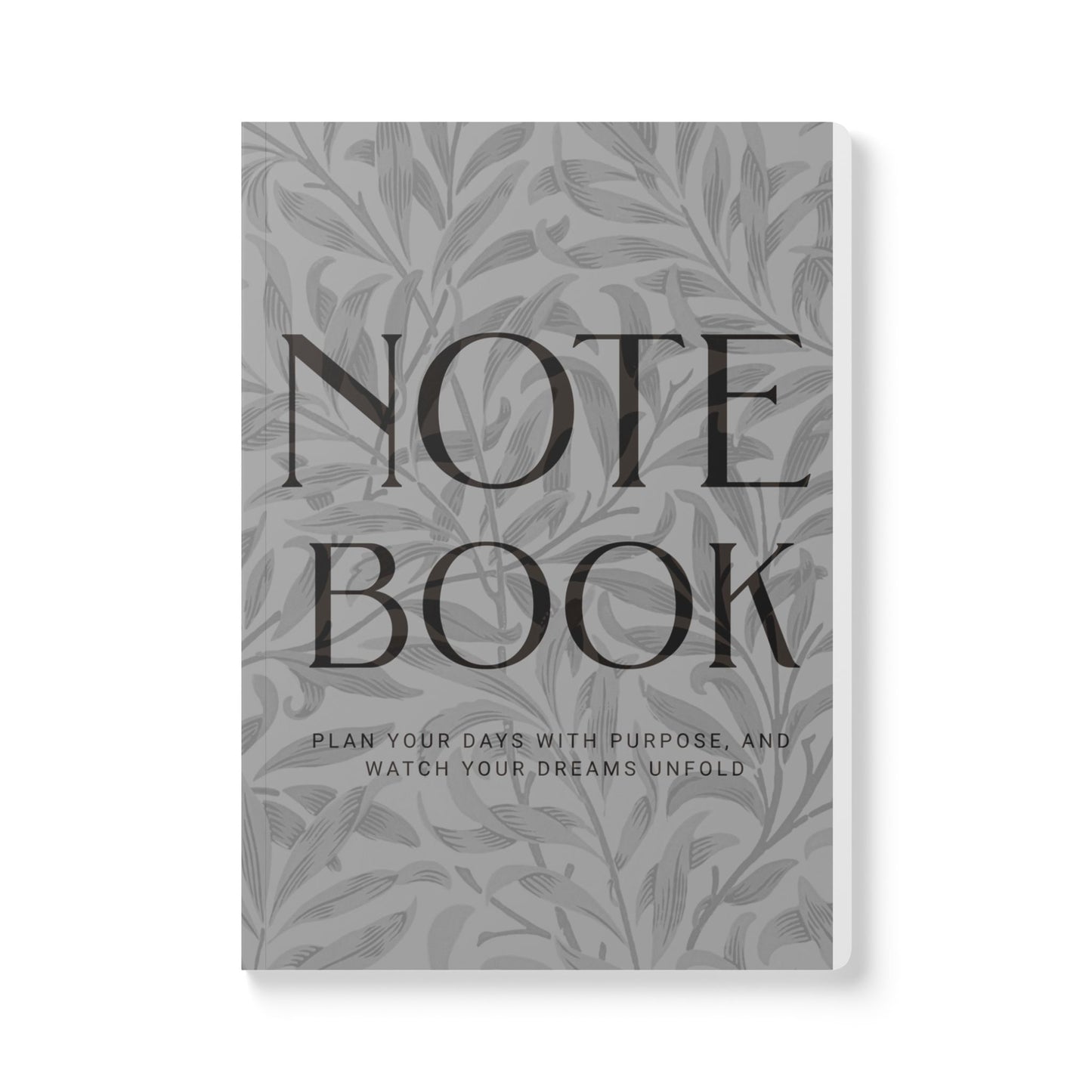 Grayscale Leaves A5 Lined Journal Minimal Botanical Notebook | Coordinated Collection