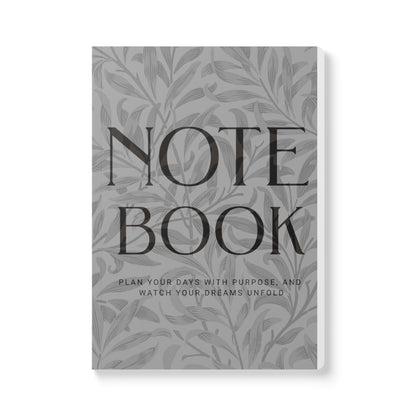 Grayscale Leaves A5 Lined Journal Minimal Botanical Notebook | Coordinated Collection