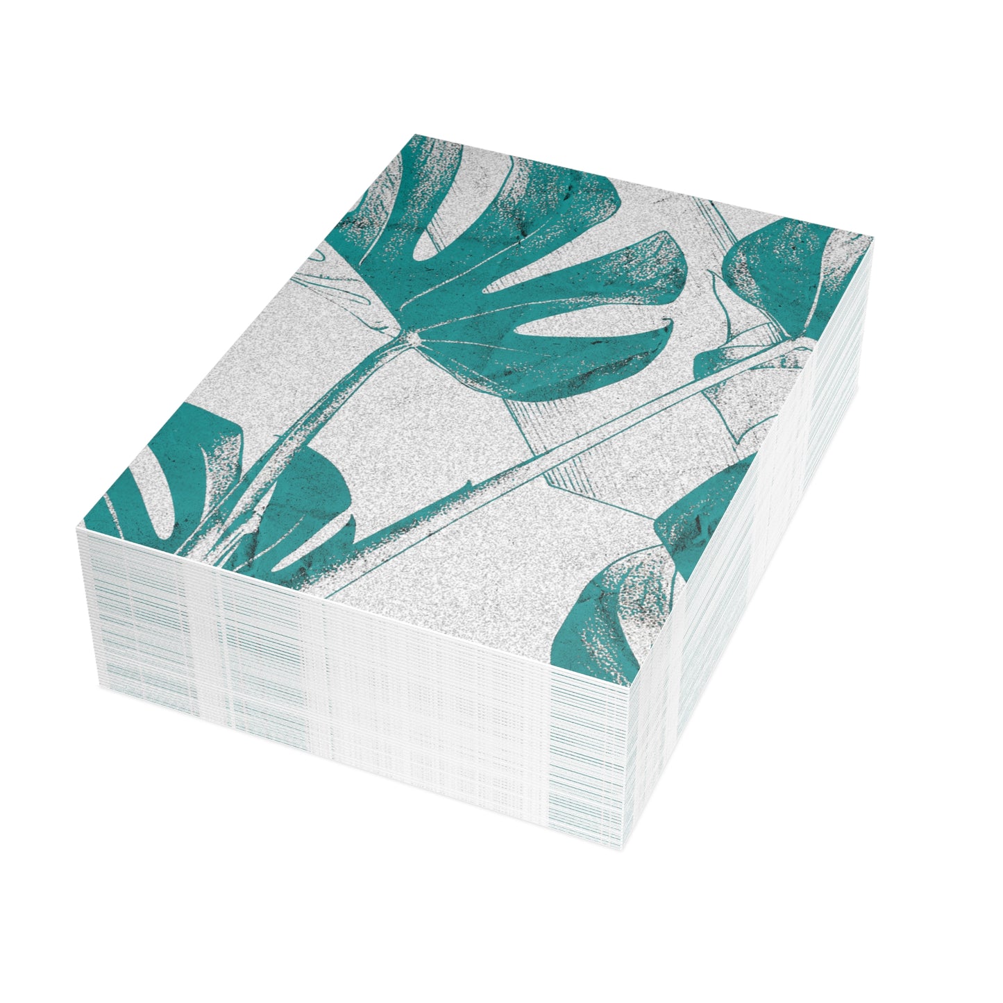 Monstera Leaf Deep Aqua Postcards