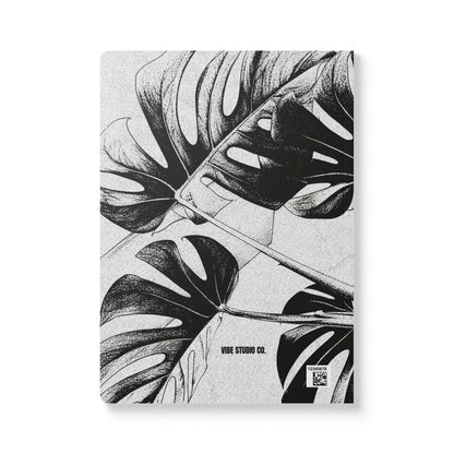 Monstera Leaf Black White A5 Lined Journal