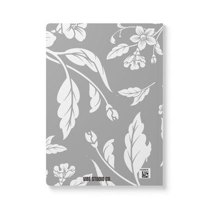 Grayscale Floral A5 Lined Journal Coordinated Collection