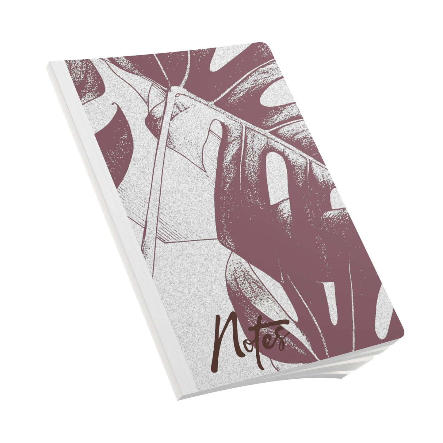 Monstera Leaf Mauve and Cream A5 Lined Journal