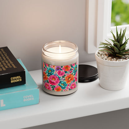 Dreamy Floral 9oz Soy Candle Floral Decor Candle