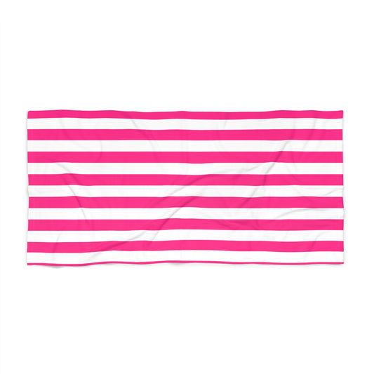Pink Stripe Beach Towel 36 x 72
