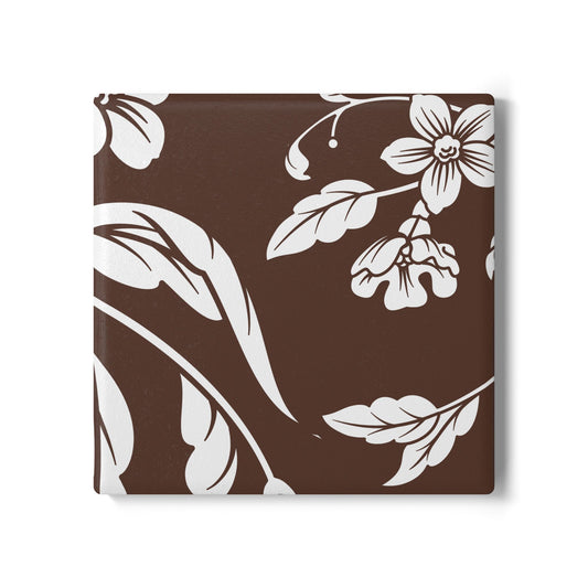 Chocolate Brown Floral Ceramic Coaster Coordinated Collection