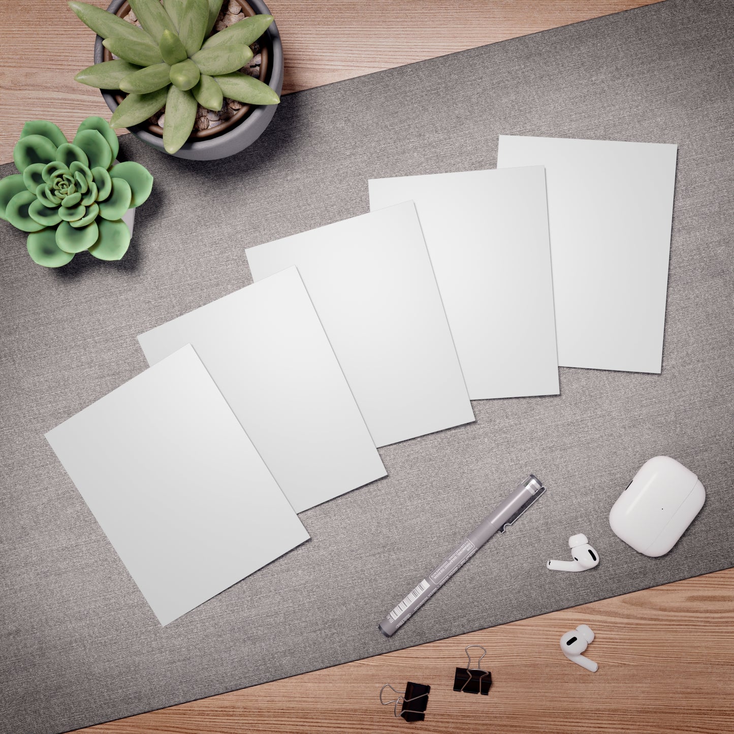 White Blank Folding Note Cards Pack of 5 w/ Envelopes | Coordinated Collection