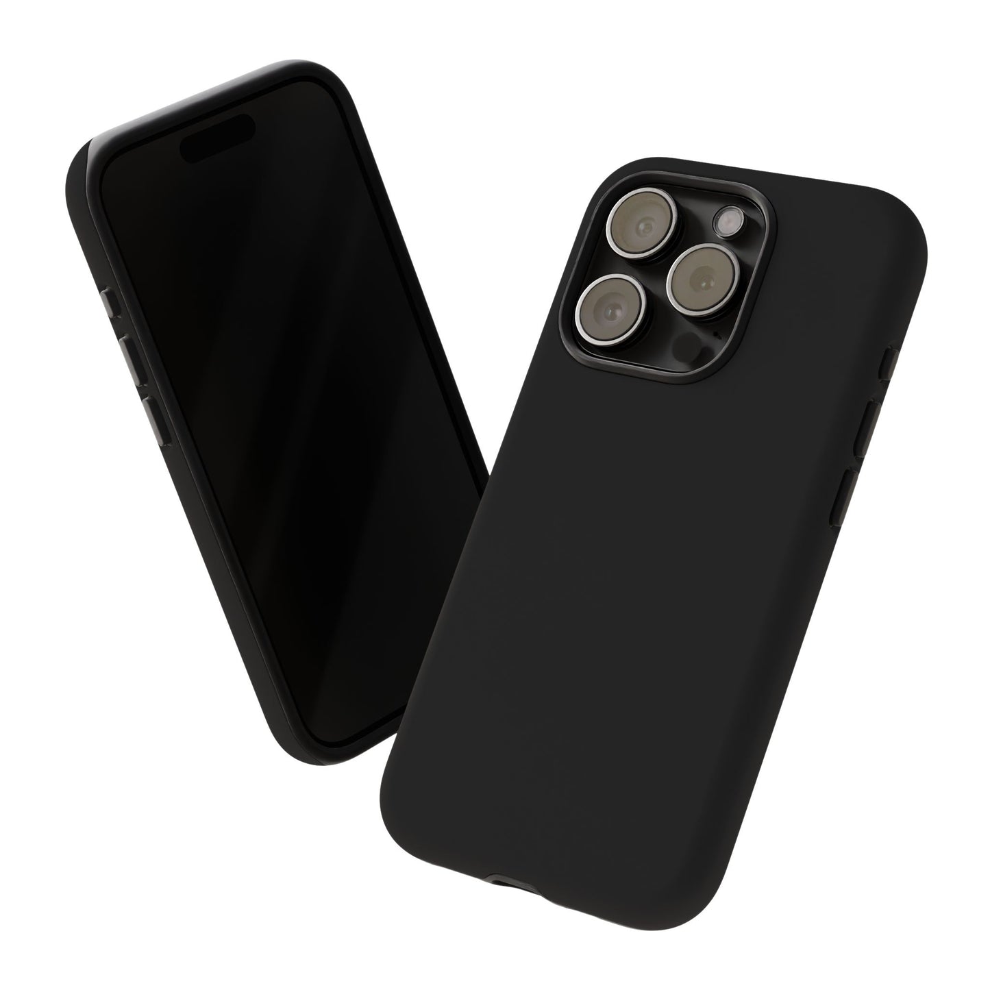 Black Tough Cell Phone Case Matte or Glossy Protective Case iPhone Samsung