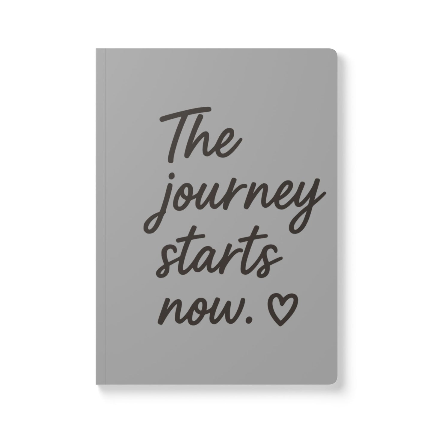 Grayscale The Journey Starts Now A5 Lined Journal