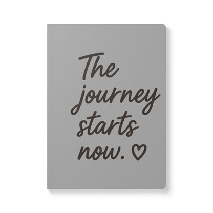 Grayscale The Journey Starts Now A5 Lined Journal