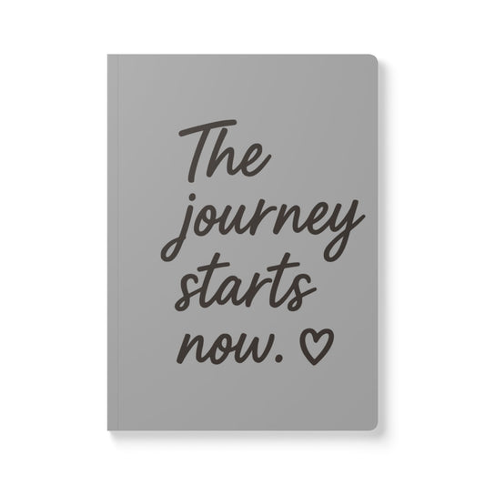 Grayscale The Journey Starts Now A5 Lined Journal