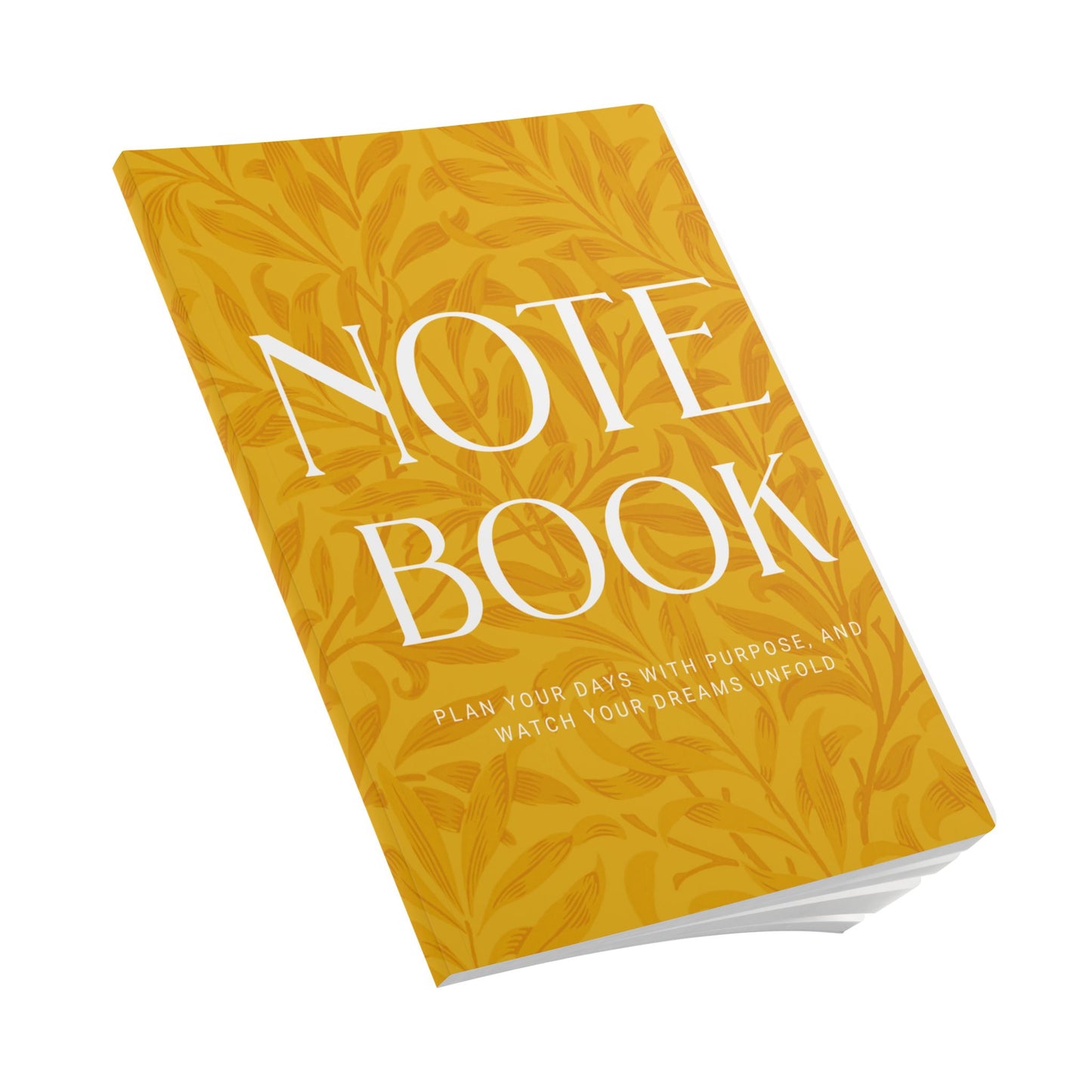 Honey Yellow Leaves A5 Lined Journal Minimal Botanical Notebook | Coordinated Collection