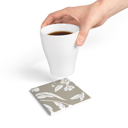 Warm Stone Floral Ceramic Coaster Coordinated Collection