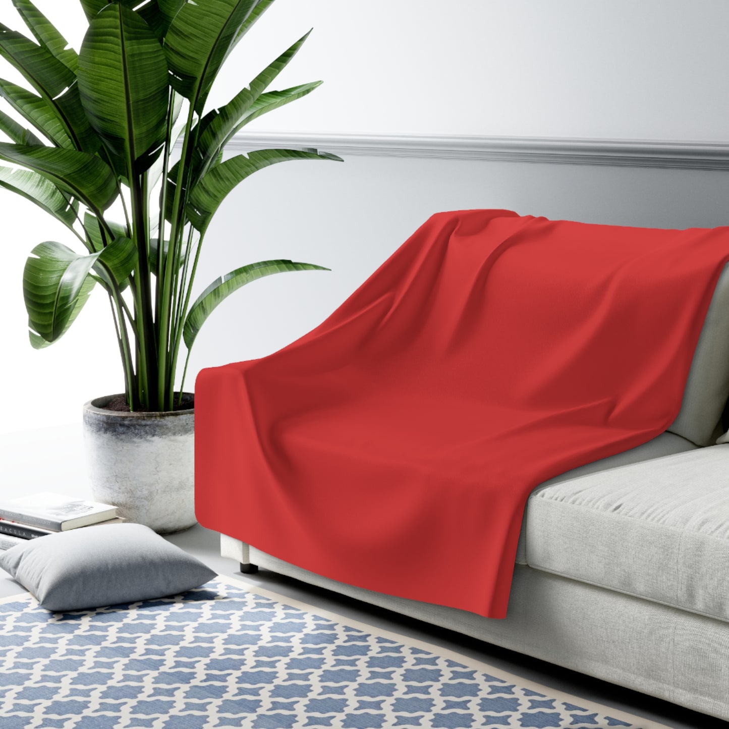 True Red Sherpa Fleece Blanket Cozy Plush Throw 3 Sizes Soft Warm Blanket