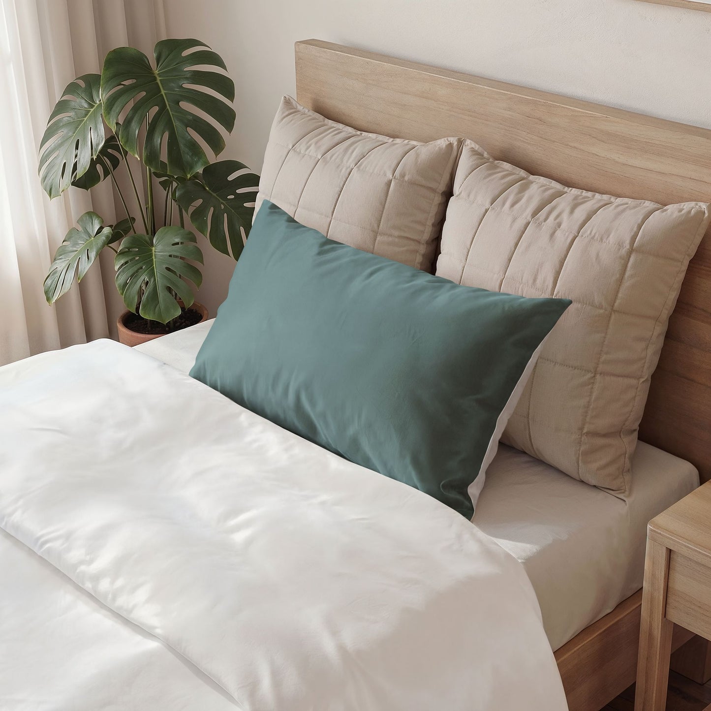 Dusty Blue Pillow Solid Cotton Sham