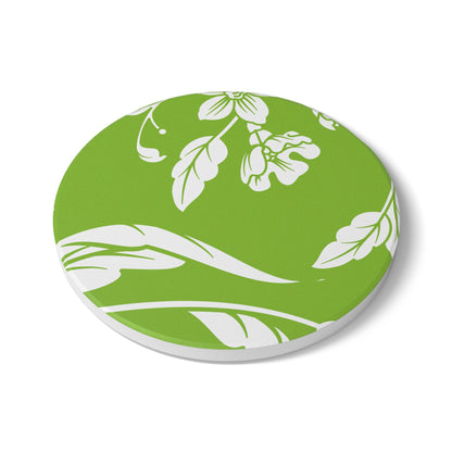 Muted Lime Floral Ceramic Coaster Coordinated Collection