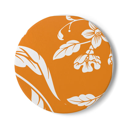 Tangerine Floral Ceramic Coaster Coordinated Collection
