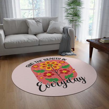 Find the Beauty in Everyday Round Rug 60 Inch Floral Area Rug