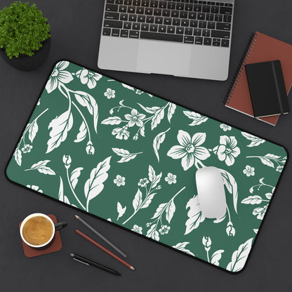 Leaf Green Floral Desk Pad (12x18, 12x22 or 16x32)