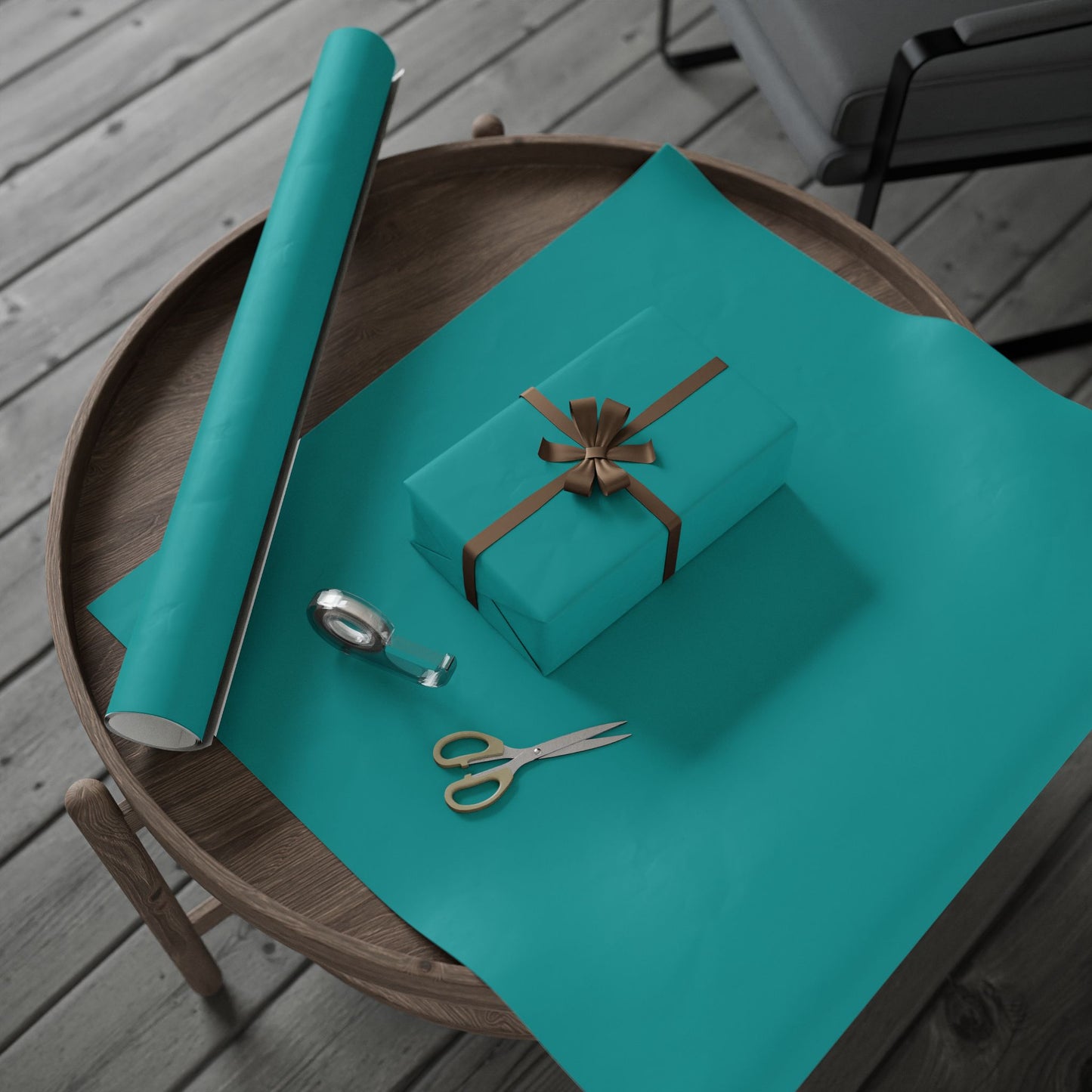 Deep Aqua Wrapping Paper Matte or Glossy Gift Wrap 3 Sizes Fine Art Paper