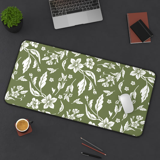 Olive Floral Desk Pad (12x18, 12x22 or 16x32)
