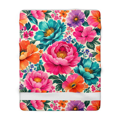 Dreamy Floral Sherpa Blanket 3 Sizes Floral Throw Blanket