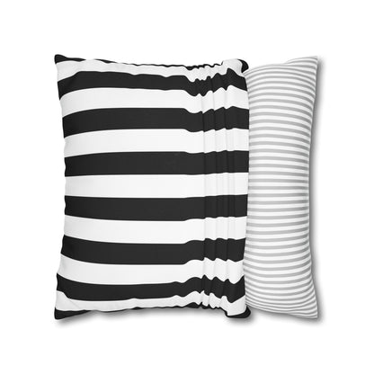 Black Stripe Canvas Pillow Cover 20x20