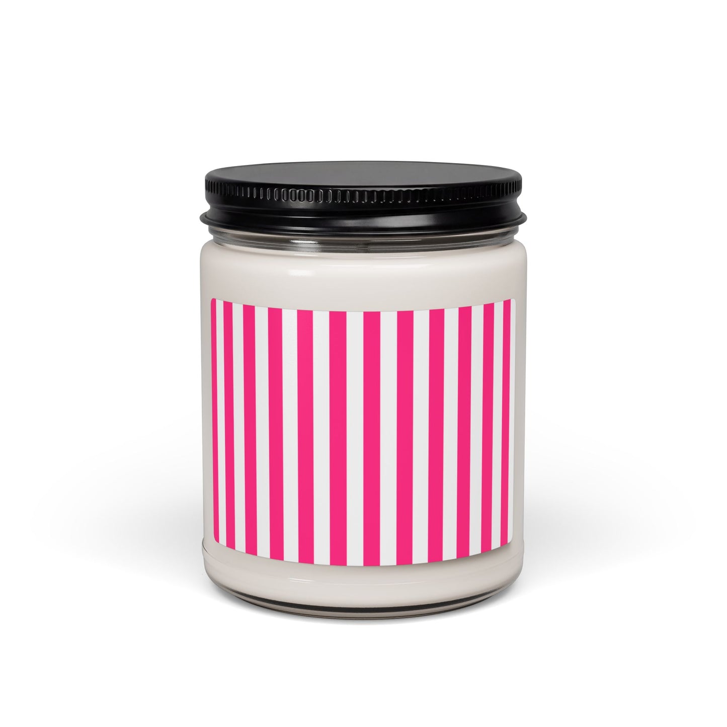 Pink Stripe 9oz Soy Candle Pink Striped Decor Candle