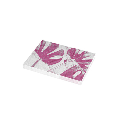 Monstera Leaf Lilac Wine Postcards