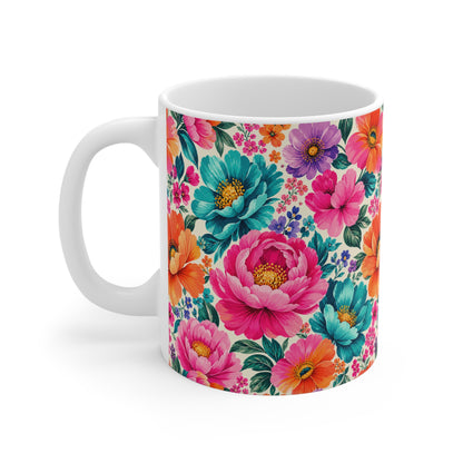Dreamy Floral Ceramic Coffee Mug 11 oz Floral Mug