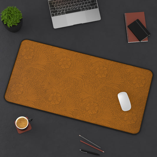 Saddle Tan Floral Desk Mat (12x18, 12x22, 16x32)