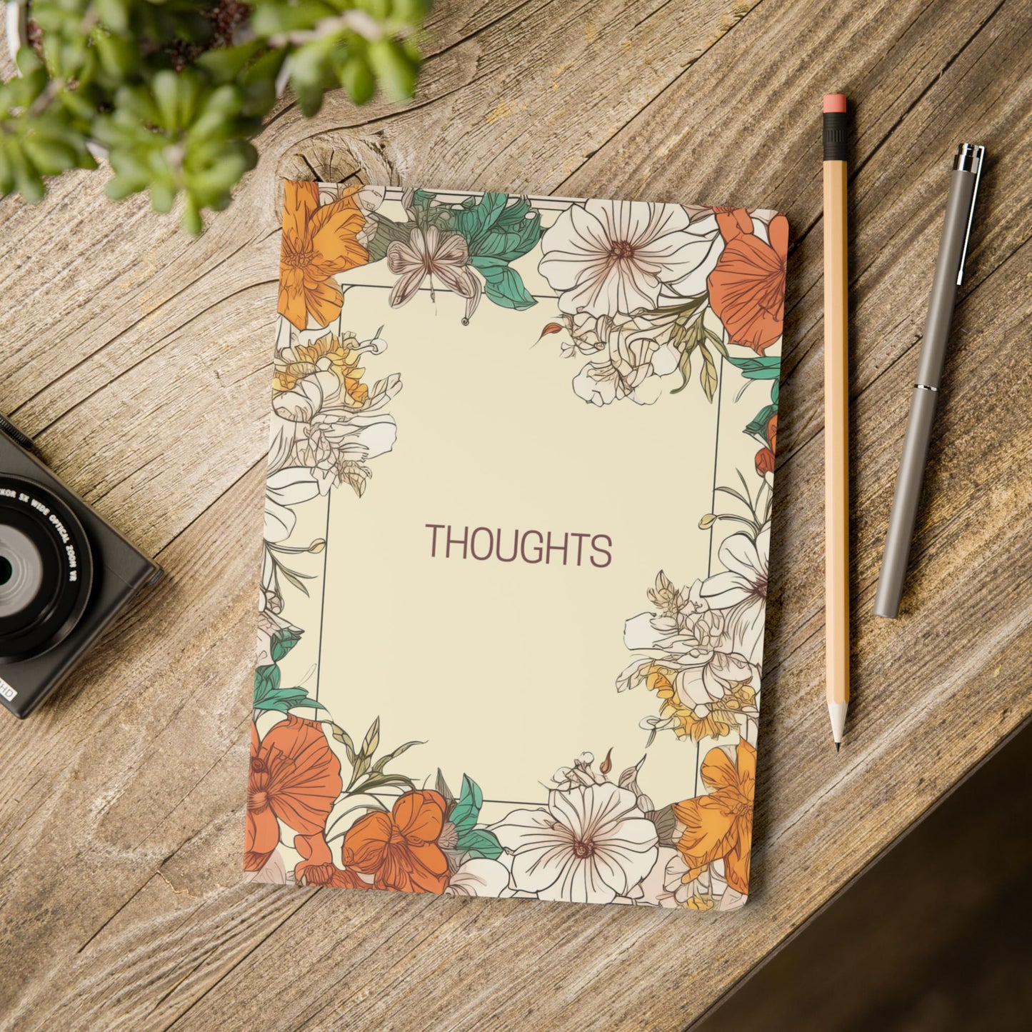 Watercolor Hibiscus Softcover Journal Floral Botanical Notebook A5 Lined Journal