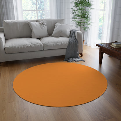 Tangerine Round Rug 60 Inch Floor Rug Minimal Home Decor Living Room Rug
