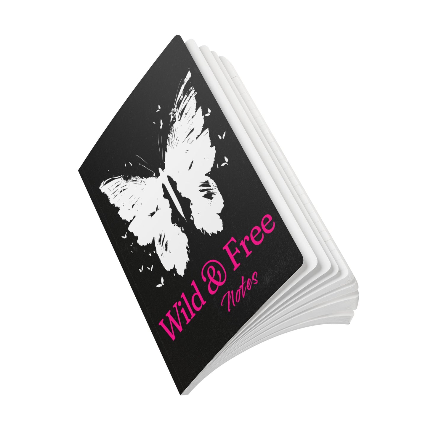 Wild & Free Butterfly Black A5 Lined Journal